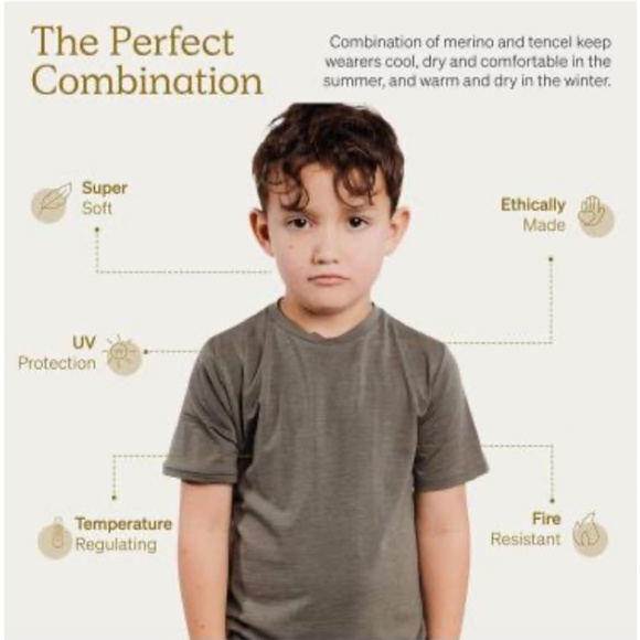 Nui Organics Merino Blend Baby T-shirt (6-12). - Picture 4 of 8